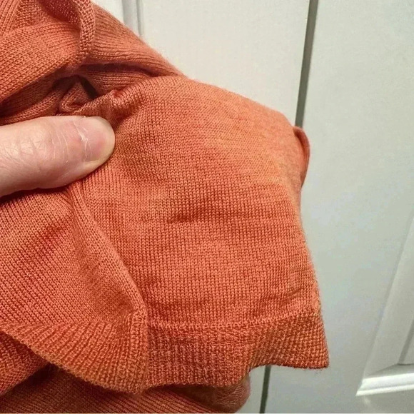 Eileen Fisher 100% Merino Wool Rust Orange Pocket Tunic Sweater PP/PTP or S/XS P - Picture 10 of 10